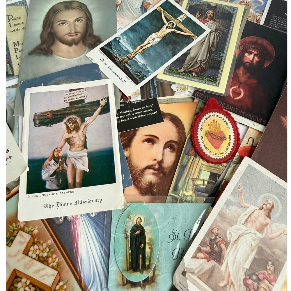 Vintage Catholic Holy Prayer Cards Lot Jesus‎ Mary Saints Religious Ephemera